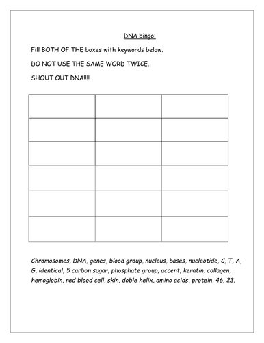 Bingo activty