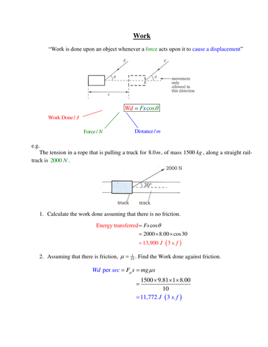 Work Done Information