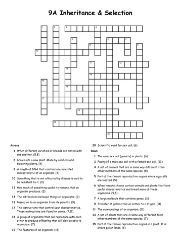 Various Science Crosswords