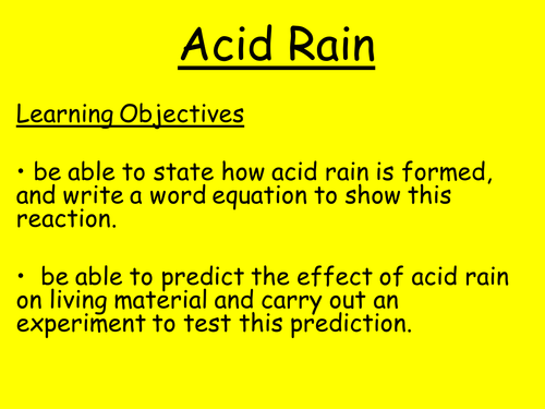 Acid Rain Powerpoint + Worksheet by lil_beetle - Teaching Resources - TES