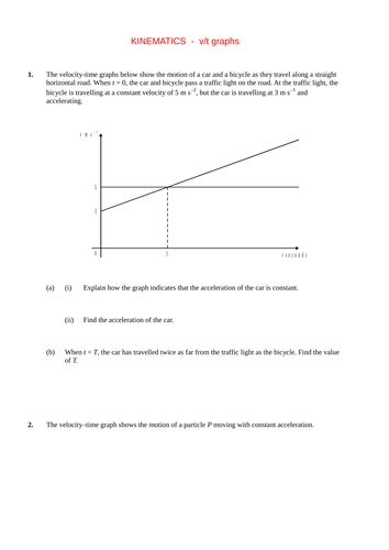 Velocity-time graph questions