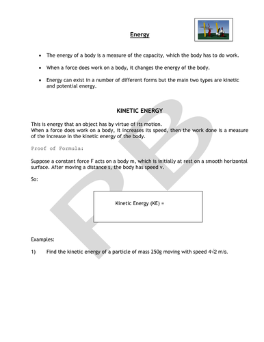 Notes on Kinetic energy
