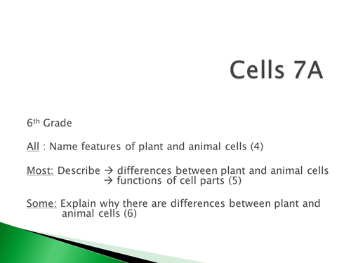 Comparing plant and animal cells lesson