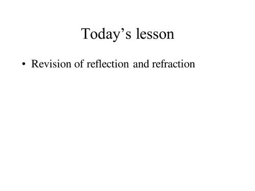 reviewing lesson for reflection and refraction
