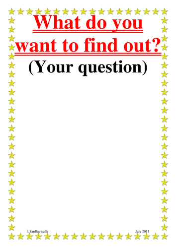Science Investigation Posters