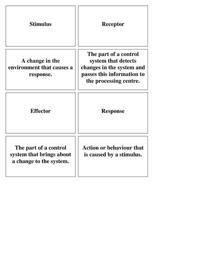 Stimuli; receptor; repsonse