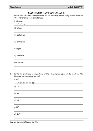 Electronic Configurations