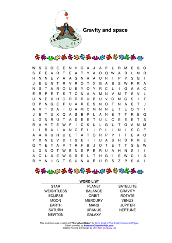 Gravity wordsearch | Teaching Resources