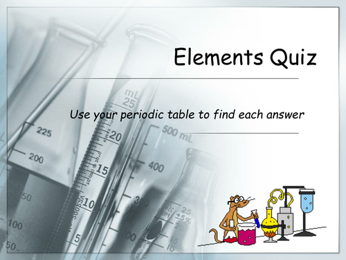 Elements Quiz | Teaching Resources