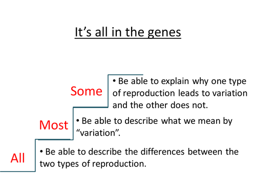 Lesson on variation with fun starter activity.