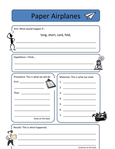 Paper Airplane Report Sheet | Teaching Resources
