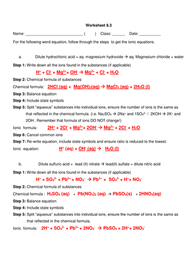 Printables Net Ionic Equations Worksheet net ionic equations worksheet davezan davezan