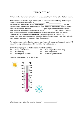 Temperature handout