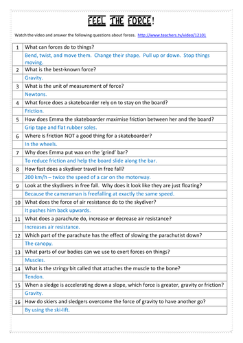 Feel the Force! Video handout