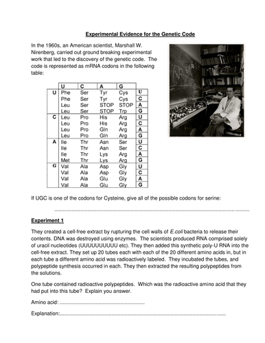 Experimental Evidence for Genetic Code