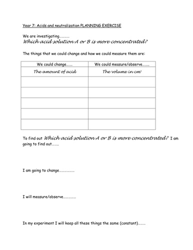 Planning exercise for neutralization