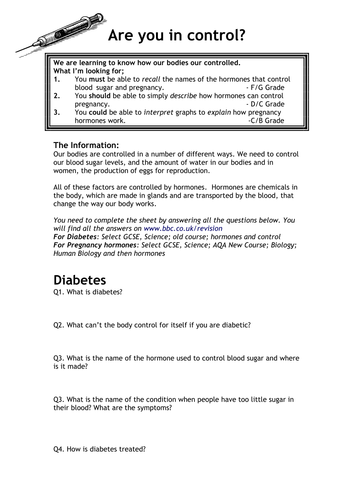 Hormones and control