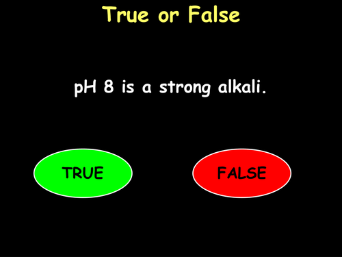 Acids & alkalis true or false game