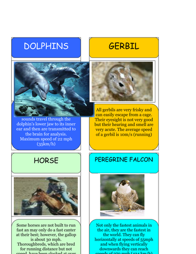 speed cards put in order