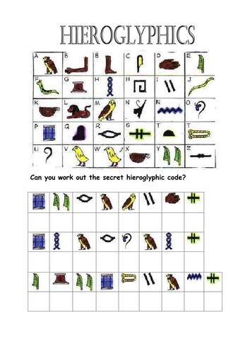 year 5 book exercise english old Hieroglyphics  vemms  by Teaching Resources Code Breaker