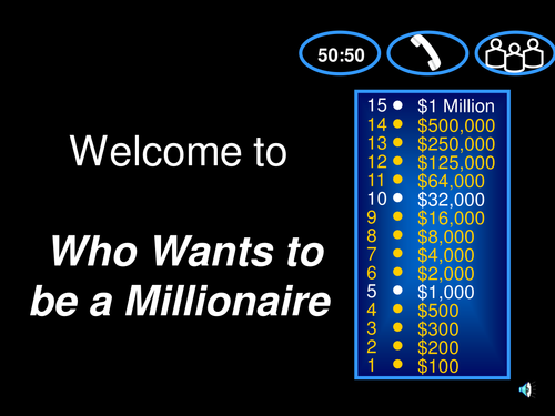 Coasts who wants to be a millionaire quiz