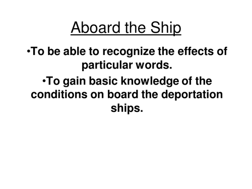 Slavery - The Ship Journey