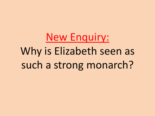 Inquiry: Elizabeth as a Strong Ruler