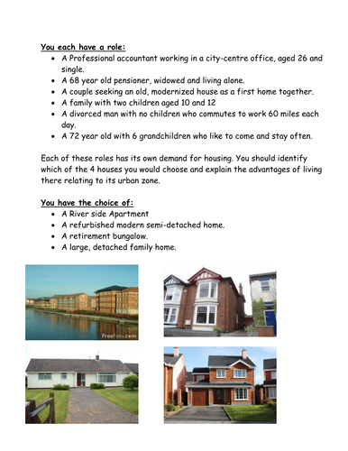 Housing type and location: Decision making exercise