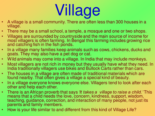 Village Community - based on a Bengali village