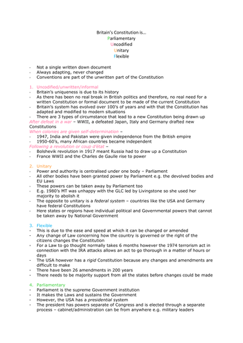 Unit 2 Lesson 5 the UK Constitution