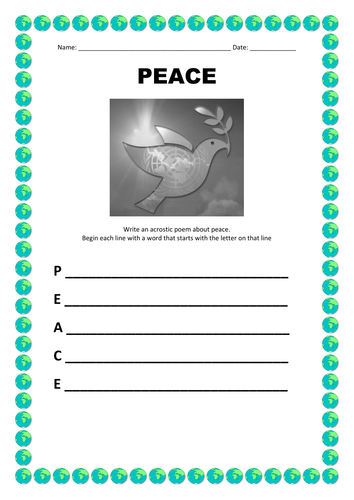 Acrostic Poem for PEACE