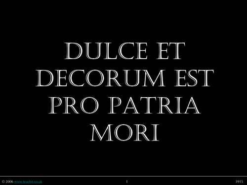 Link 'Dulce et Decorum Est' to 'Private Peaceful'