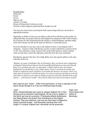 Why did William want to conquer England. Essay structure work