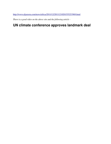 Global Warming; UN Climate Conference