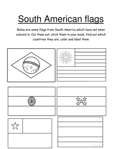 South American Flags Coloring Pages