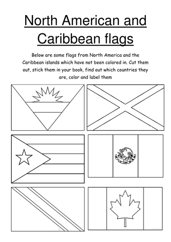 Color and research flags of North America