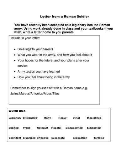 Letter from a Roman Soldier