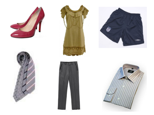 Man Woman sorting clothes