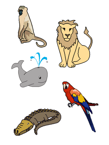 African animals shadows matching