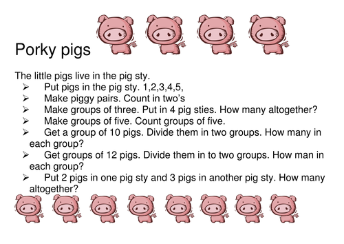 Porky pigs for math skills