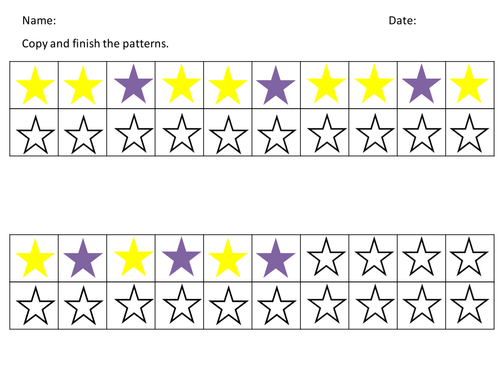 Pattern - copy and finish - stars | Teaching Resources