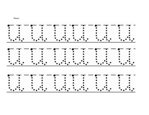 Handwriting 'u' medium | Teaching Resources