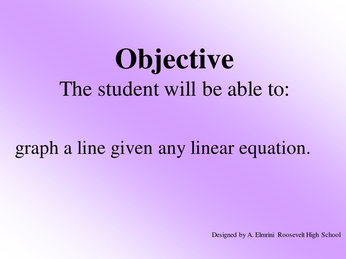 Graphing linear equations | Teaching Resources
