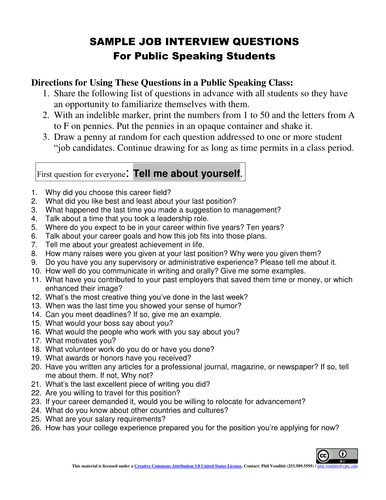 Tips For Job Interview With Sample Questionnaire Examples