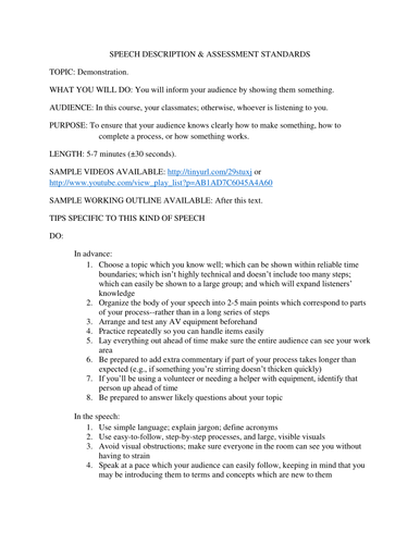 Demonstrative speech example picture