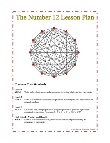 The Number 12: A Lesson Plan