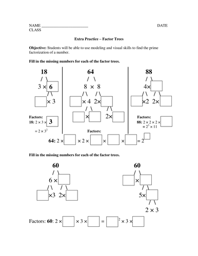 Factor Trees Handout