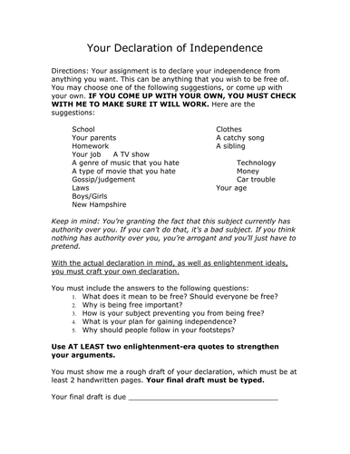 Declaration of independence generator image