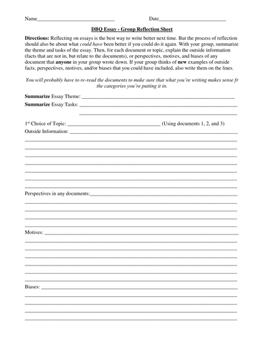 Reflection paper template word image