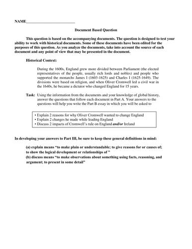 Oliver cromwell history definition picture